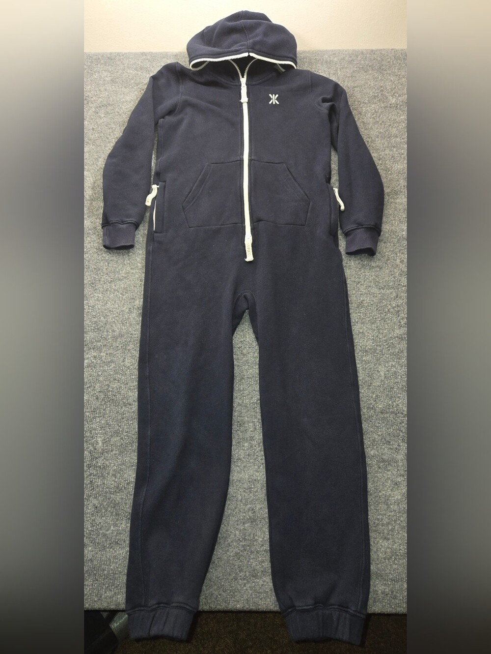 Onepiece Norway Kids Original Jumpsuit Navy Blue Hooded Full Zip Onesie Size 134
